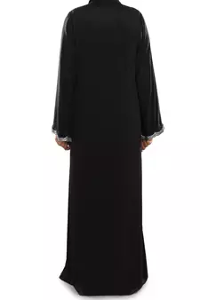MyBatua Black Polyester Arabian Style Islamic Wear For Women Muslim Abaya With Hijab