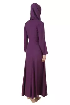 MyBatua Purple Viscose Arabian Style Islamic Wear For Women Muslim Abaya With Hijab