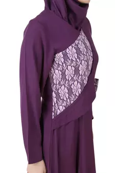 MyBatua Purple Viscose Arabian Style Islamic Wear For Women Muslim Abaya With Hijab