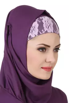 MyBatua Purple Viscose Arabian Style Islamic Wear For Women Muslim Abaya With Hijab