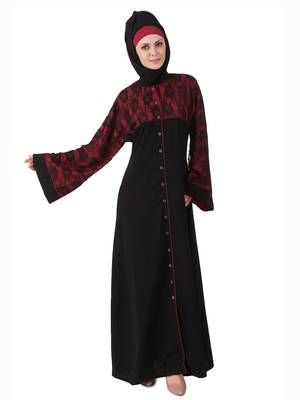 MyBatua Multicolor Polyester Arabian Style Islamic Wear For Women Muslim Abaya With Hijab 1
