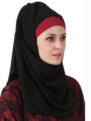 MyBatua Multicolor Polyester Arabian Style Islamic Wear For Women Muslim Abaya With Hijab 5