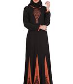MyBatua Black Viscose Arabian Style Islamic Wear For Women Muslim Abaya With Hijab