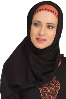 MyBatua Black Viscose Arabian Style Islamic Wear For Women Muslim Abaya With Hijab