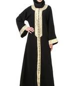 MyBatua Black Polyester Arabian Style Islamic Wear For Women Muslim Abaya With Hijab