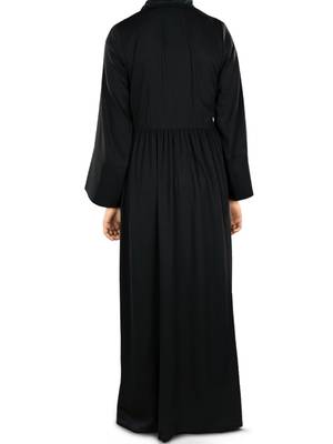 MyBatua Black Polyester Arabian Style Islamic Wear For Women Muslim Abaya With Hijab 2