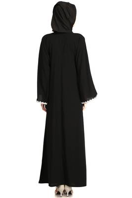 MyBatua Black Polyester Arabian Style Islamic Wear For Women Muslim Abaya With Hijab 3