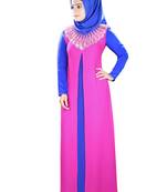 MyBatua Multicolor Georgette Arabian Style Islamic Wear For Women Muslim Abaya With Hijab
