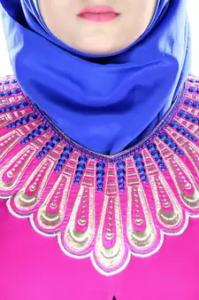 MyBatua Multicolor Georgette Arabian Style Islamic Wear For Women Muslim Abaya With Hijab
