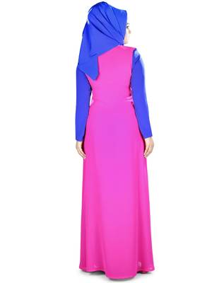 MyBatua Multicolor Georgette Arabian Style Islamic Wear For Women Muslim Abaya With Hijab 5