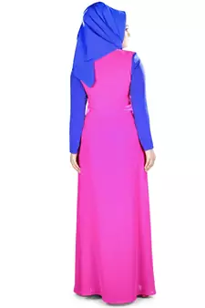 MyBatua Multicolor Georgette Arabian Style Islamic Wear For Women Muslim Abaya With Hijab