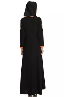 MyBatua Black Polyester Arabian Style Islamic Wear For Women Muslim Abaya With Hijab