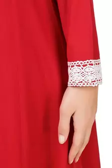 MyBatua Red Viscose Arabian Style Islamic Wear For Women Muslim Abaya With Hijab