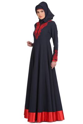 MyBatua Multicolor Polyester Arabian Style Islamic Wear For Women Muslim Abaya With Hijab 1