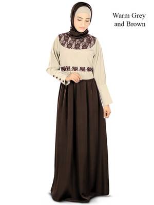 MyBatua Multicolor Poly Crepe Arabian Style Islamic Wear For Women Muslim Abaya With Hijab 1