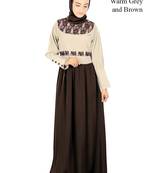 MyBatua Multicolor Poly Crepe Arabian Style Islamic Wear For Women Muslim Abaya With Hijab