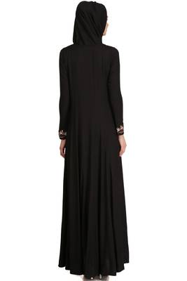 MyBatua Black Rayon Arabian Style Islamic Wear For Women Muslim Abaya With Hijab 3