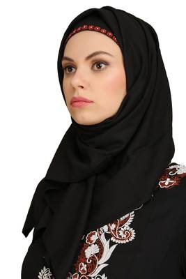 MyBatua Black Rayon Arabian Style Islamic Wear For Women Muslim Abaya With Hijab 5