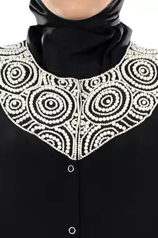 MyBatua Black Polyester Arabian Style Islamic Wear For Women Muslim Abaya With Hijab