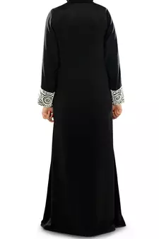 MyBatua Black Polyester Arabian Style Islamic Wear For Women Muslim Abaya With Hijab