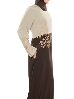 MyBatua Multicolor Poly Crepe Arabian Style Islamic Wear For Women Muslim Abaya With Hijab 3