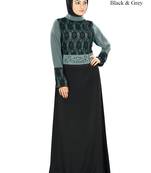 MyBatua Multicolor Poly Crepe Arabian Style Islamic Wear For Women Muslim Abaya With Hijab