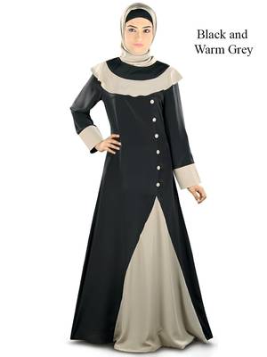 MyBatua Multicolor Poly Crepe Arabian Style Islamic Wear For Women Muslim Abaya With Hijab 1