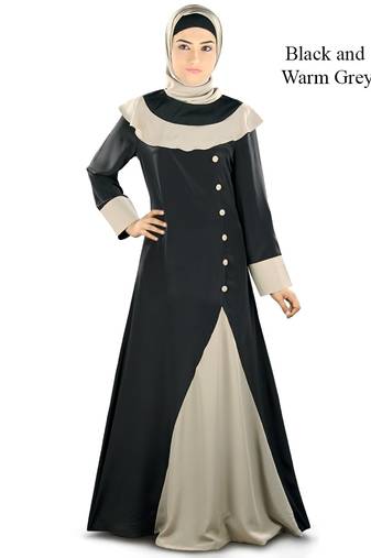 MyBatua Multicolor Poly Crepe Arabian Style Islamic Wear For Women Muslim Abaya With Hijab
