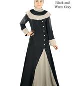 MyBatua Multicolor Poly Crepe Arabian Style Islamic Wear For Women Muslim Abaya With Hijab