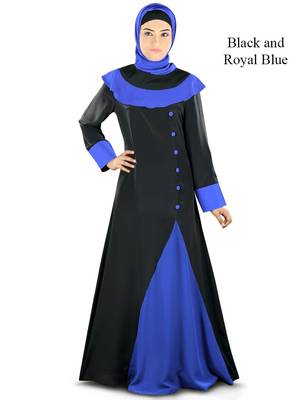 MyBatua Multicolor Poly Crepe Arabian Style Islamic Wear For Women Muslim Abaya With Hijab 1