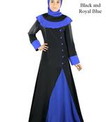 MyBatua Multicolor Poly Crepe Arabian Style Islamic Wear For Women Muslim Abaya With Hijab