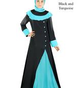 MyBatua Multicolor Poly Crepe Arabian Style Islamic Wear For Women Muslim Abaya With Hijab