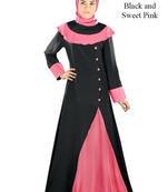 MyBatua Multicolor Poly Crepe Arabian Style Islamic Wear For Women Muslim Abaya With Hijab