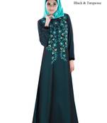 MyBatua Multicolor Polyester Arabian Style Islamic Wear For Women Muslim Abaya With Hijab