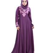 MyBatua Purple Viscose Arabian Style Islamic Wear For Women Muslim Abaya With Hijab