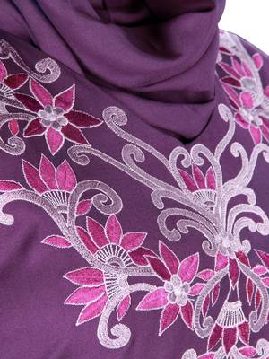 MyBatua Purple Viscose Arabian Style Islamic Wear For Women Muslim Abaya With Hijab 2