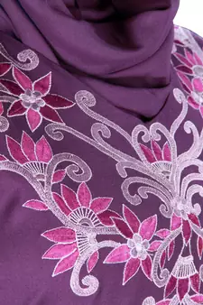 MyBatua Purple Viscose Arabian Style Islamic Wear For Women Muslim Abaya With Hijab