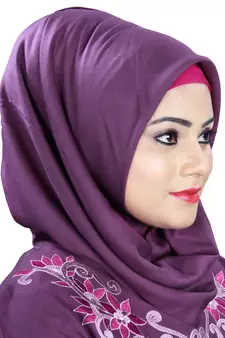 MyBatua Purple Viscose Arabian Style Islamic Wear For Women Muslim Abaya With Hijab