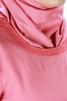 MyBatua Pink Viscose Arabian Style Islamic Wear For Women Muslim Abaya With Hijab
