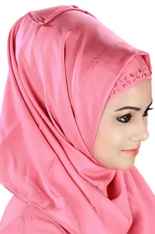MyBatua Pink Viscose Arabian Style Islamic Wear For Women Muslim Abaya With Hijab