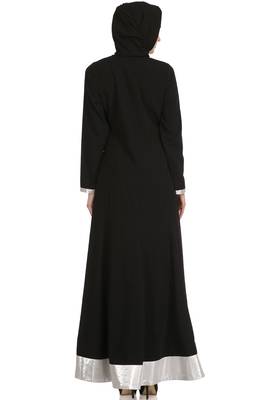 MyBatua Black Polyester Arabian Style Islamic Wear For Women Muslim Abaya With Hijab 4