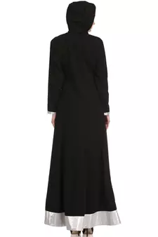 MyBatua Black Polyester Arabian Style Islamic Wear For Women Muslim Abaya With Hijab