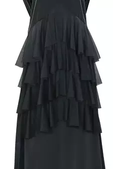 MyBatua Black Poly Crepe Arabian Style Islamic Wear For Women Muslim Abaya With Hijab