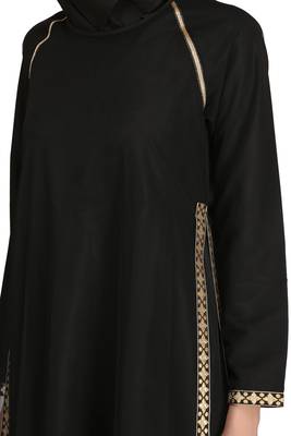MyBatua Black Polyester Arabian Style Islamic Wear For Women Muslim Abaya With Hijab 4