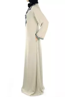 MyBatua Grey Polyester Arabian Style Islamic Wear For Women Muslim Abaya With Hijab