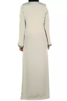 MyBatua Grey Polyester Arabian Style Islamic Wear For Women Muslim Abaya With Hijab