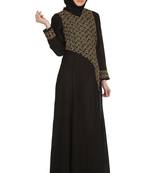 MyBatua Black Polyester Arabian Style Islamic Wear For Women Muslim Abaya With Hijab
