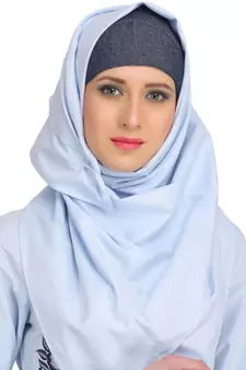 MyBatua Multicolor Denim Arabian Style Islamic Wear For Women Muslim Abaya With Hijab