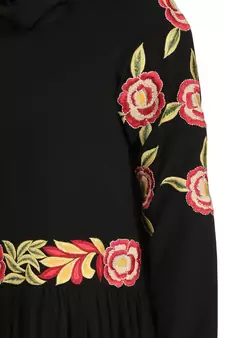 MyBatua Black Polyester Arabian Style Islamic Wear For Women Muslim Abaya With Hijab