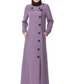 MyBatua Purple Polyester Arabian Style Islamic Wear For Women Muslim Abaya With Hijab